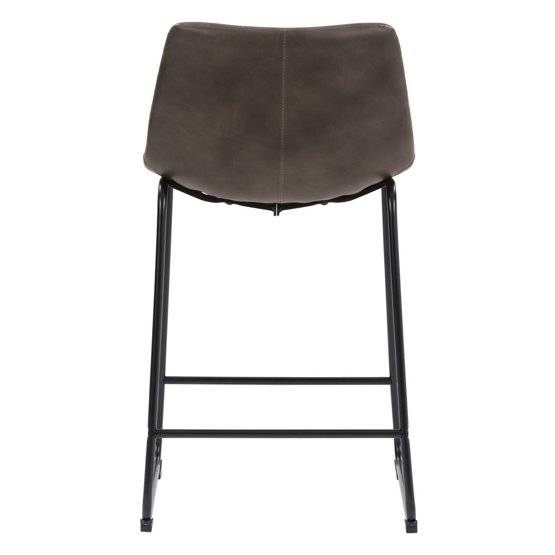 CorLiving Modern Mid Back Counter Height Distressed Barstool, Set of 2 Image 4