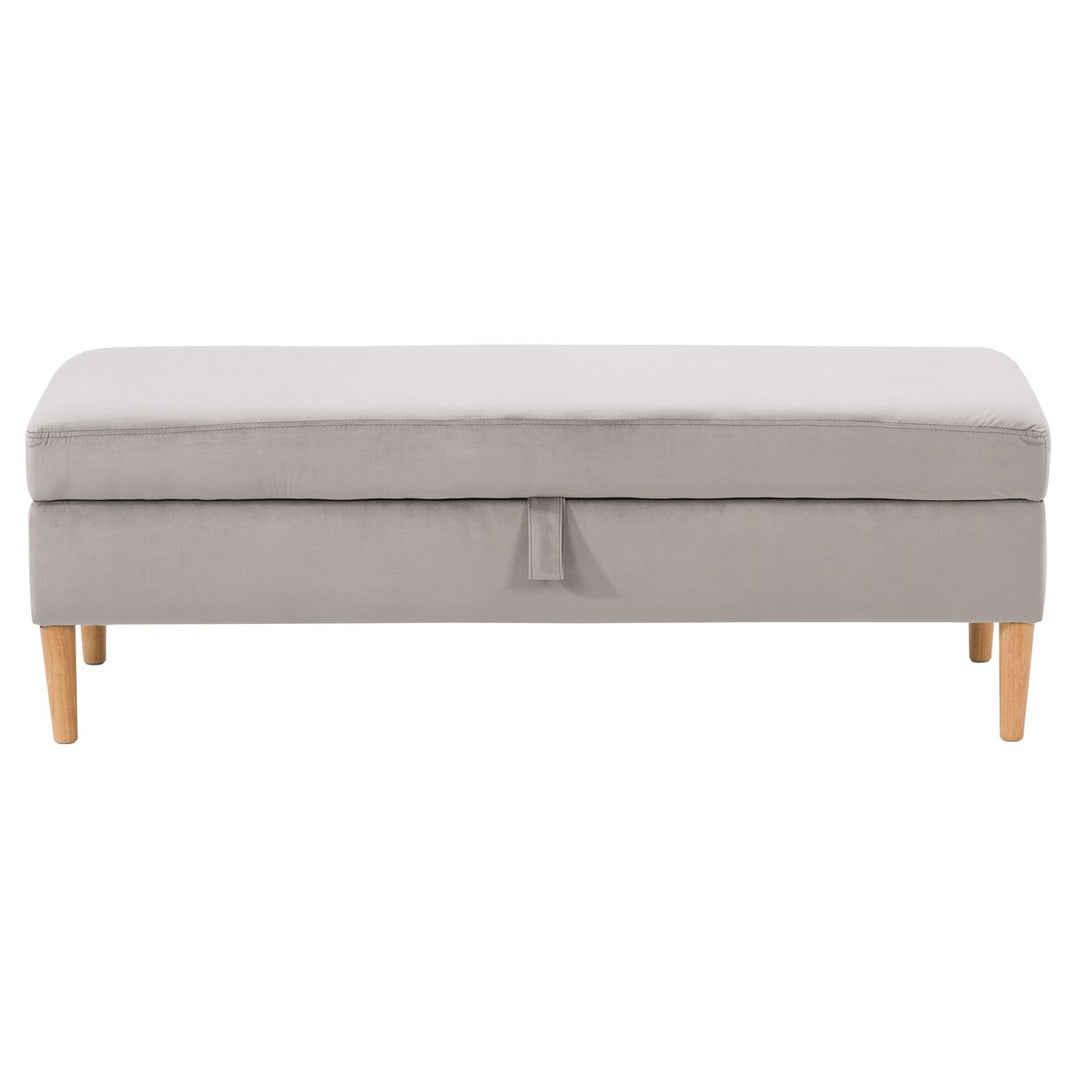 CorLiving Perry Velvet Storage Ottoman Image 1