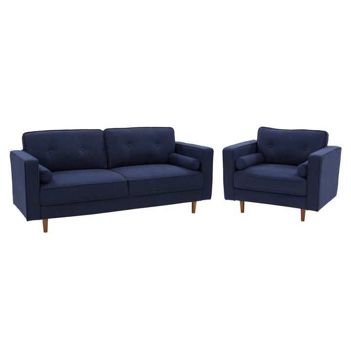 CorLiving Mulberry Fabric Upholstered Modern Chair and Sofa Set - 2pcs Image 6