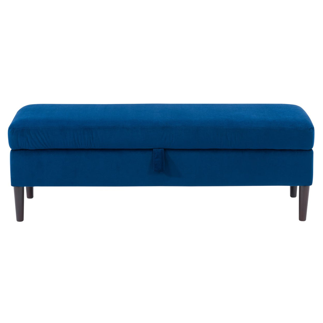 CorLiving Perry Velvet Storage Ottoman Image 1