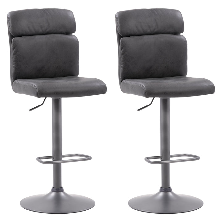 CorLiving Palmer Adjustable High Back Distressed Barstool, Set of 2 Image 1