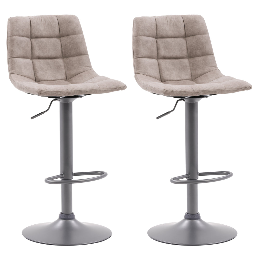 CorLiving Palmer Adjustable Square Tufted Barstool, Set of 2 Image 1