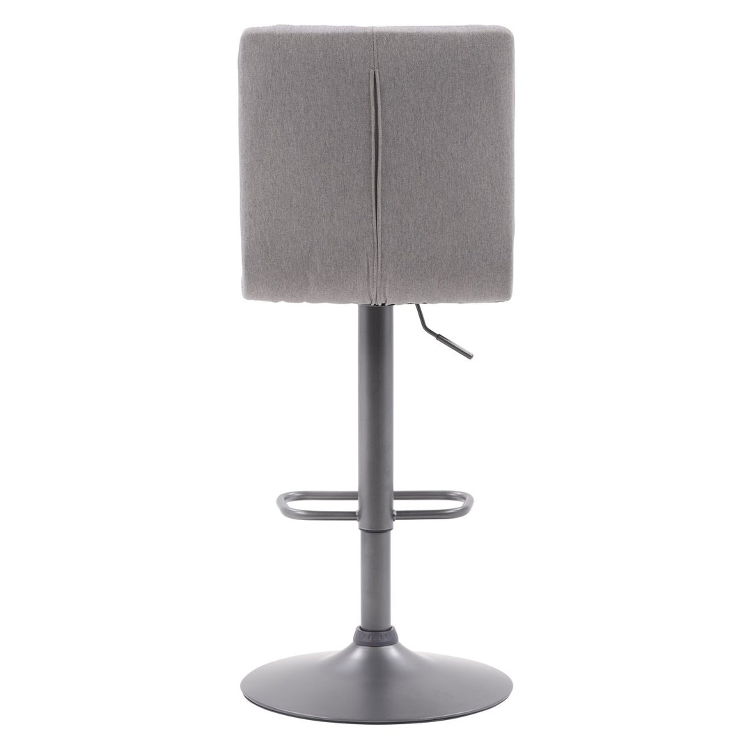 CorLiving Palmer Adjustable Channel Tufted Upholstered Barstool, Set of 2 Image 5