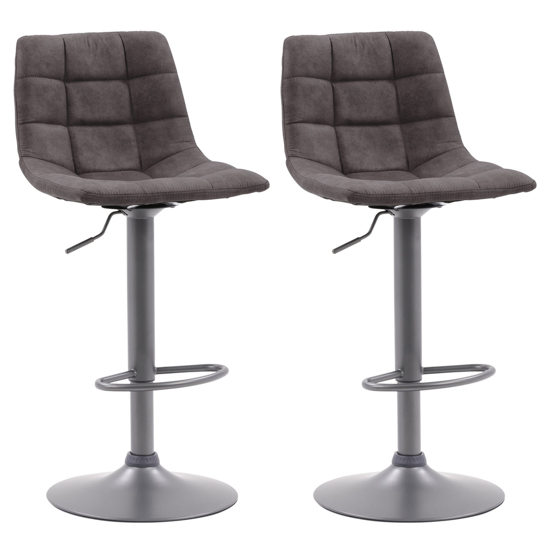 CorLiving Palmer Adjustable Square Tufted Barstool, Set of 2 Image 6