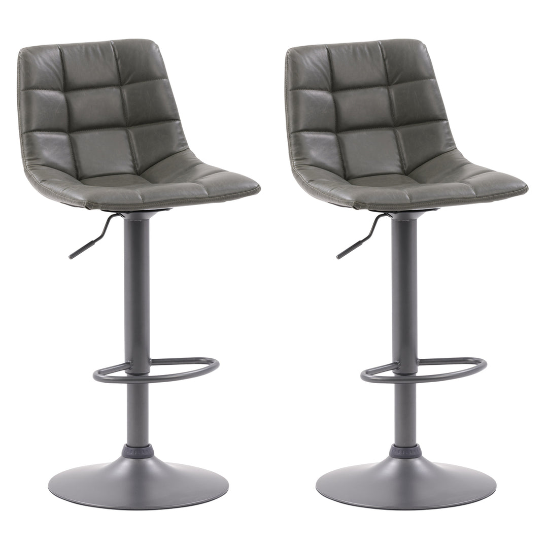 CorLiving Palmer Adjustable Square Tufted Barstool, Set of 2 Image 7