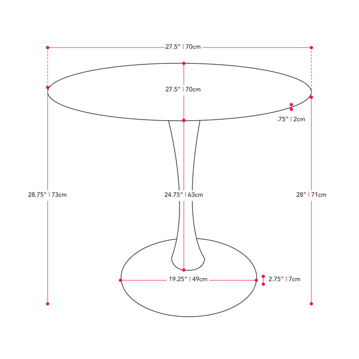 CorLiving Round Marbled Bistro Table Image 3