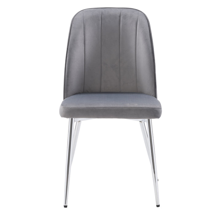 CorLiving Nash Velvet Channel Tufted Side Chair Image 2