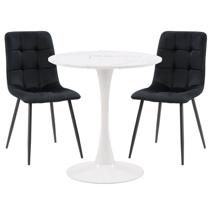 CorLiving Ivo Pedestal Bistro Dining Set with Chairs, 3pc Image 1