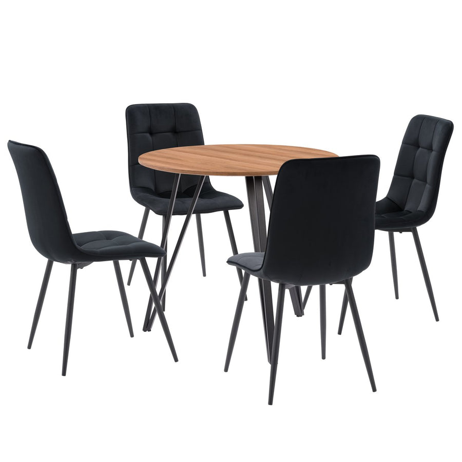 CorLiving Lennox Iron Leg Dining Set with Chairs, 5pc Image 1
