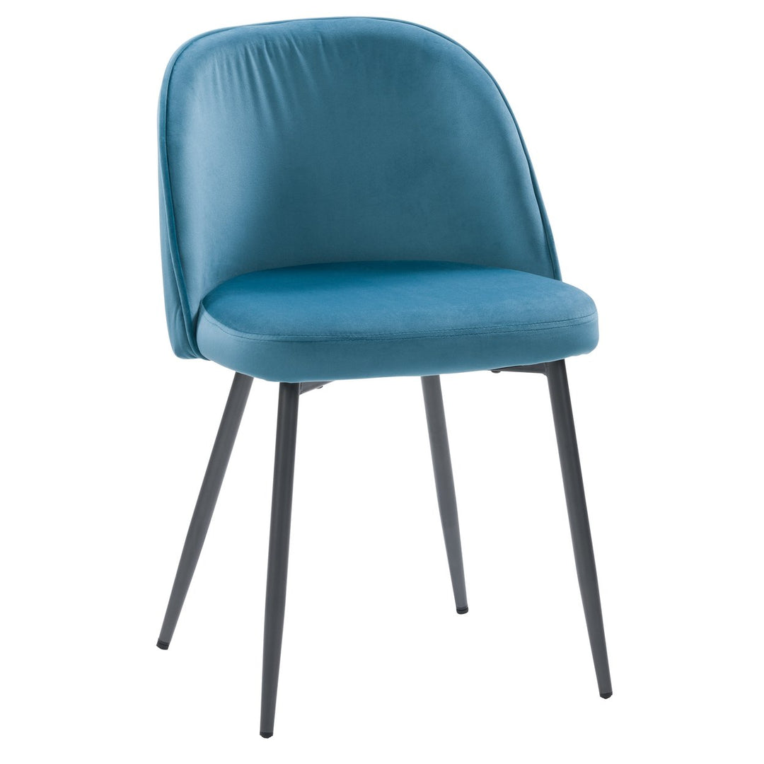 CorLiving Ayla Velvet Upholstered Side Chair in Teal Image 6