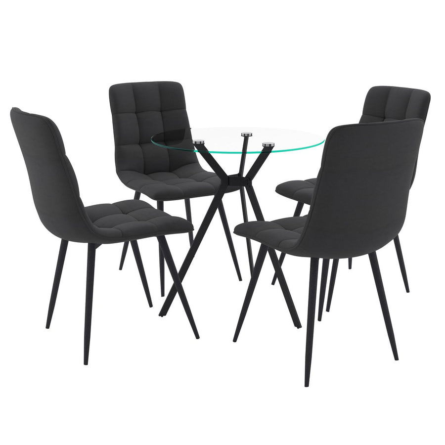 CorLiving Lennox Glass Top Dining Set with Chairs, 5pc Image 1
