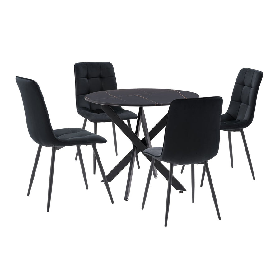 CorLiving Lennox Trestle Leg Dining Set with Chairs, 5pc Image 1