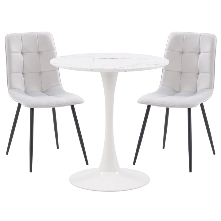 CorLiving Ivo Pedestal Bistro Dining Set with Chairs, 3pc Image 6