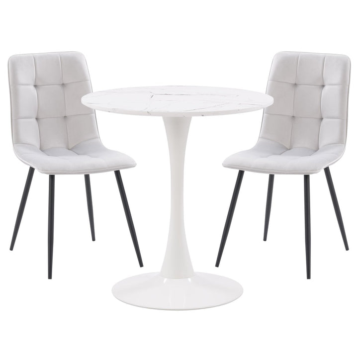 CorLiving Ivo Pedestal Bistro Dining Set with Chairs, 3pc Image 1