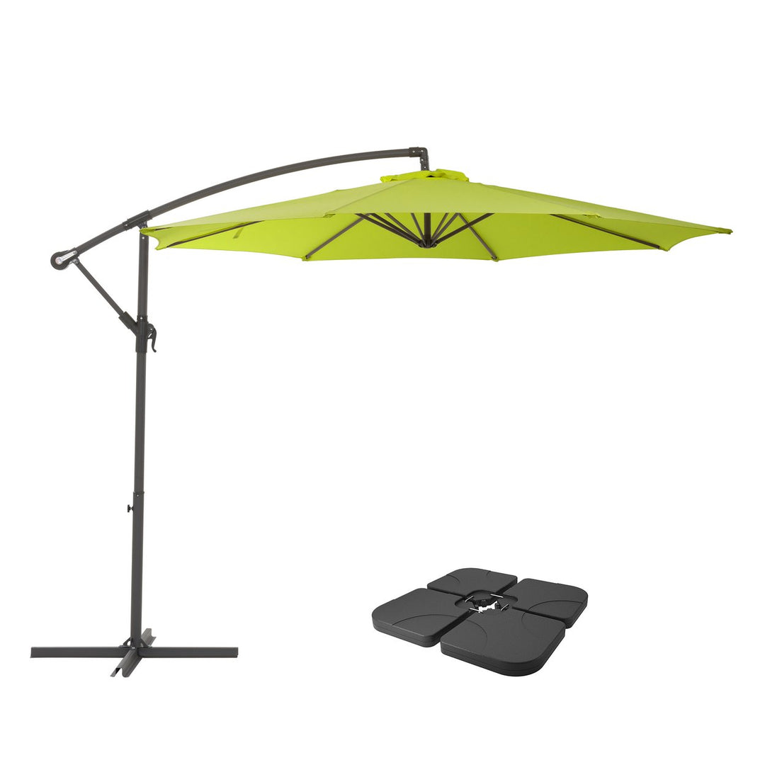 CorLiving 9.5ft UV Resistant Offset Patio Umbrella and Patio Base Weights Image 7