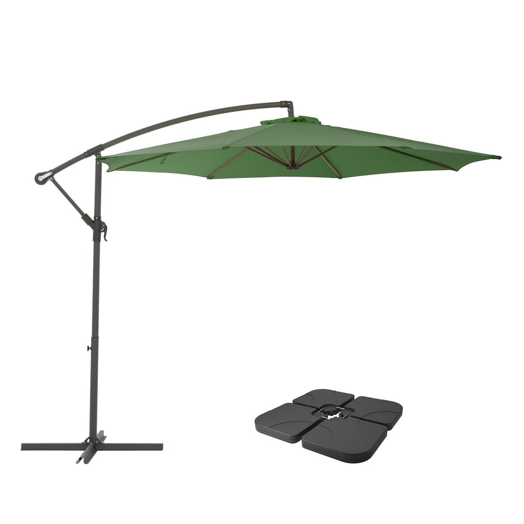 CorLiving 9.5ft UV Resistant Offset Patio Umbrella and Patio Base Weights Image 10