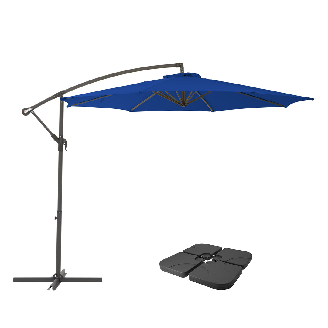 CorLiving 9.5ft UV Resistant Offset Patio Umbrella and Patio Base Weights Image 12