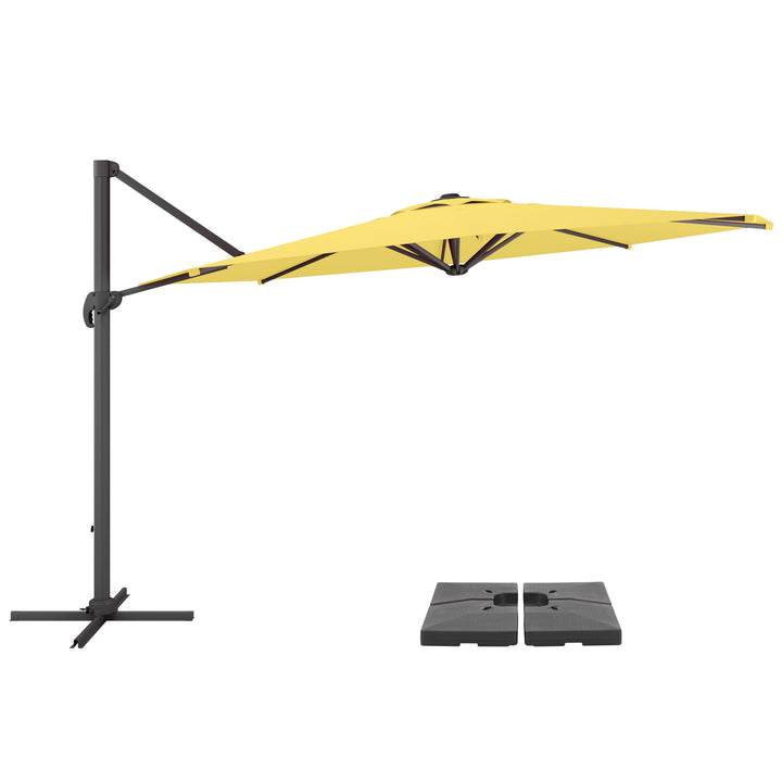 CorLiving 11.5ft UV Resistant Deluxe Offset Patio Umbrella and Base Image 4