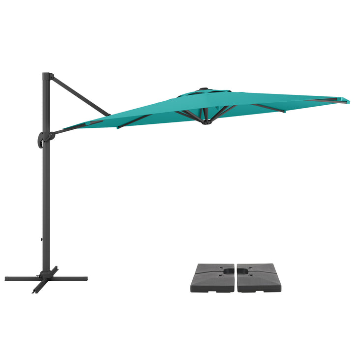 CorLiving 11.5ft UV Resistant Deluxe Offset Patio Umbrella and Base Image 9