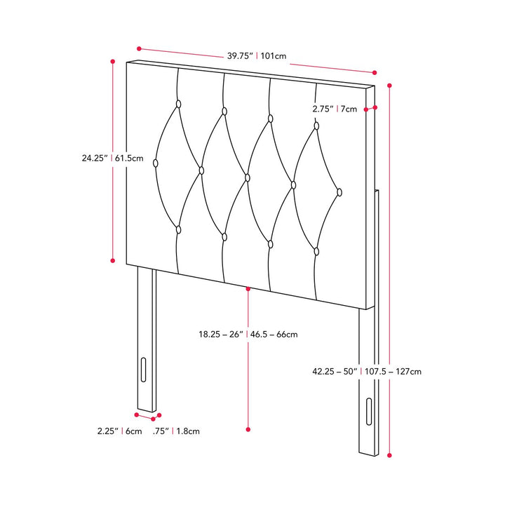 CorLiving Catalina Velvet Headboard, Twin/Single Image 4