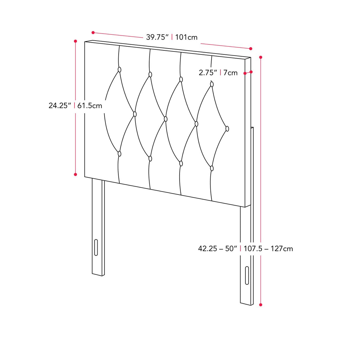 CorLiving Catalina Velvet Headboard, Twin/Single Image 5