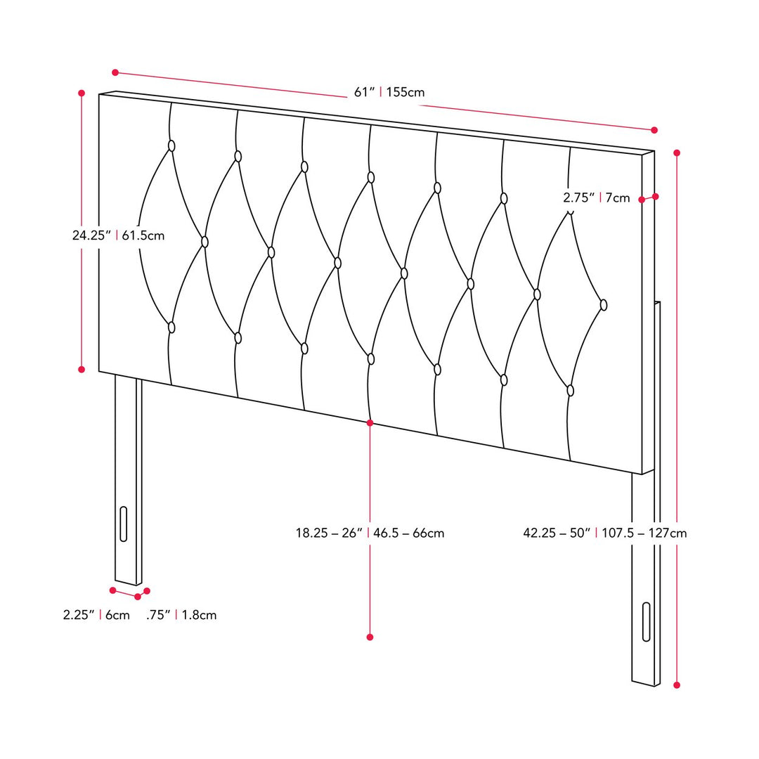 CorLiving Catalina Velvet Headboard, Queen Image 4