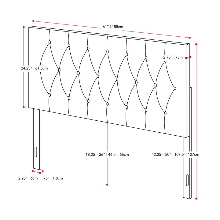 CorLiving Catalina Velvet Headboard, Queen Image 4