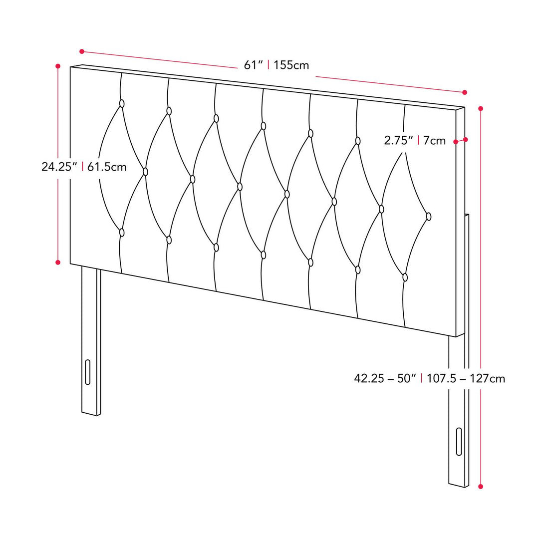 CorLiving Catalina Velvet Headboard, Queen Image 5