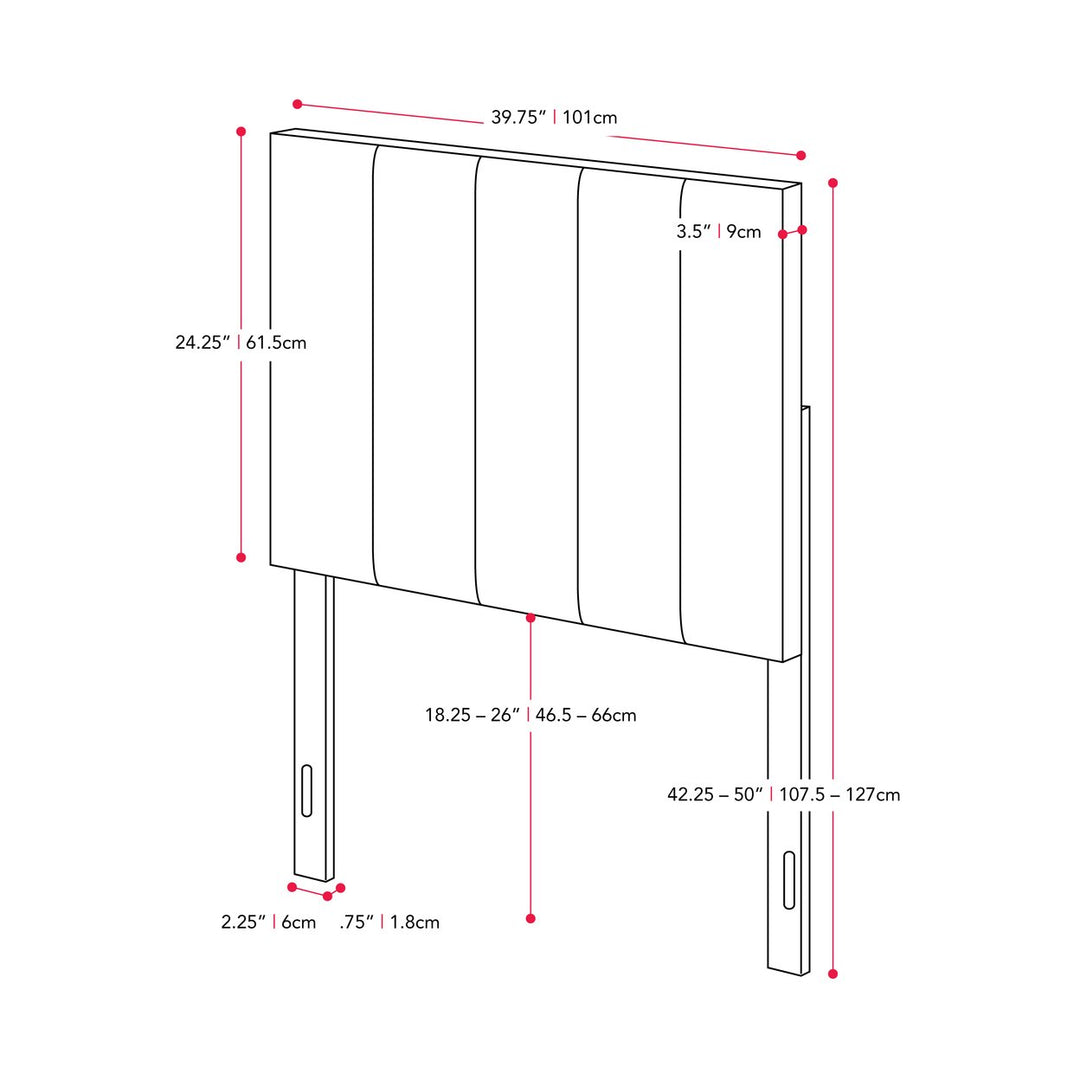 CorLiving Helena Velvet Headboard, Twin/Single Image 4