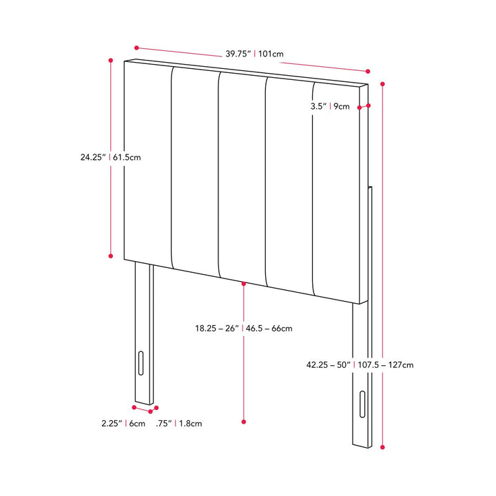 CorLiving Helena Velvet Headboard, Twin/Single Image 4