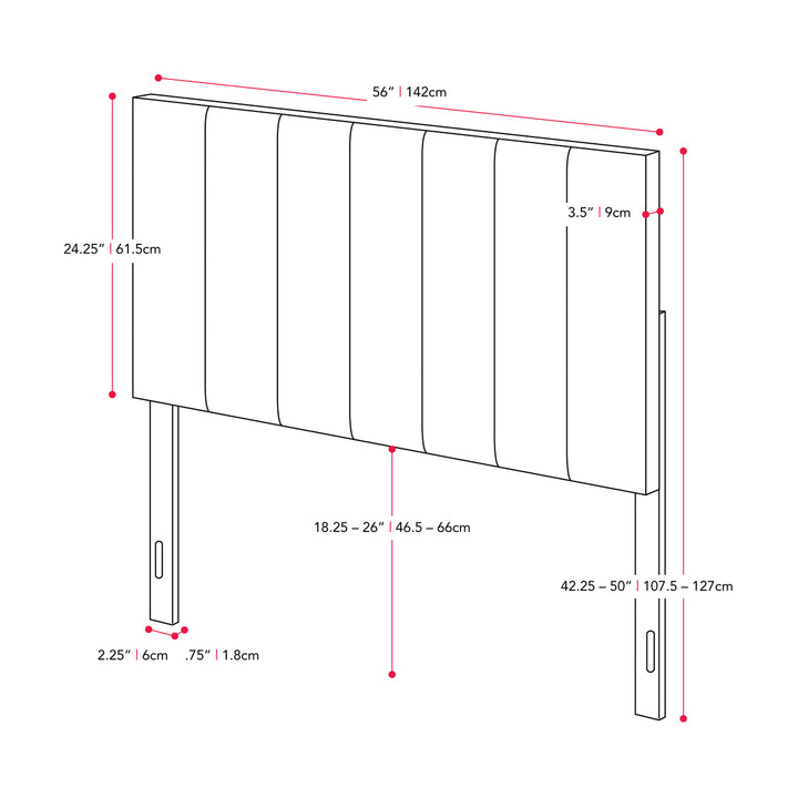 CorLiving Helena Velvet Headboard, Full/Double Image 4