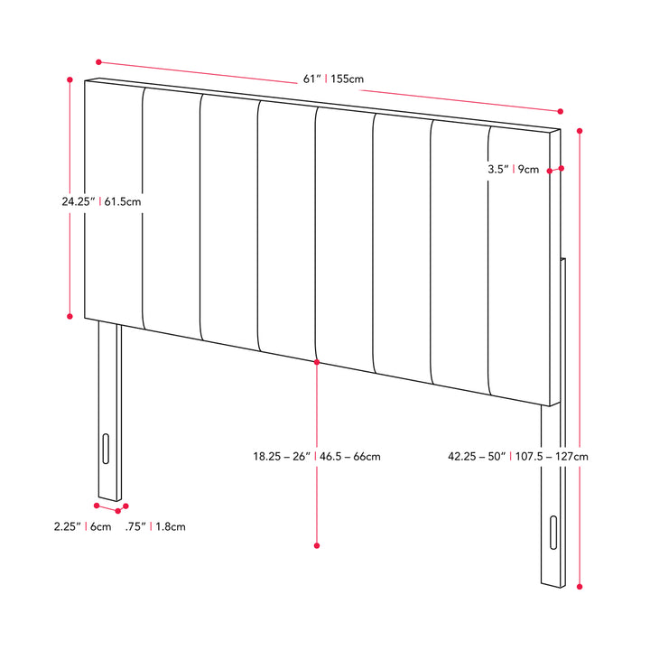 CorLiving Helena Velvet Headboard, Queen Image 4