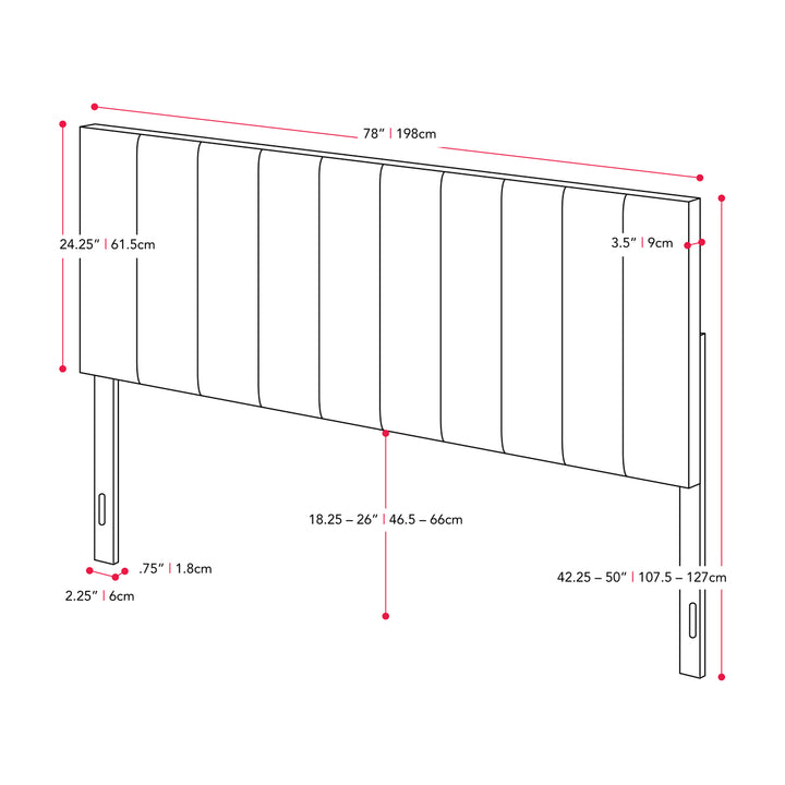 CorLiving Helena Velvet Headboard, King Image 4