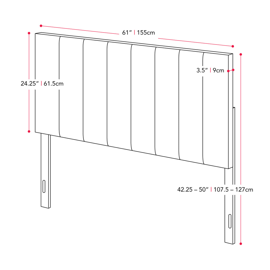 CorLiving Helena Velvet Headboard, Queen Image 5