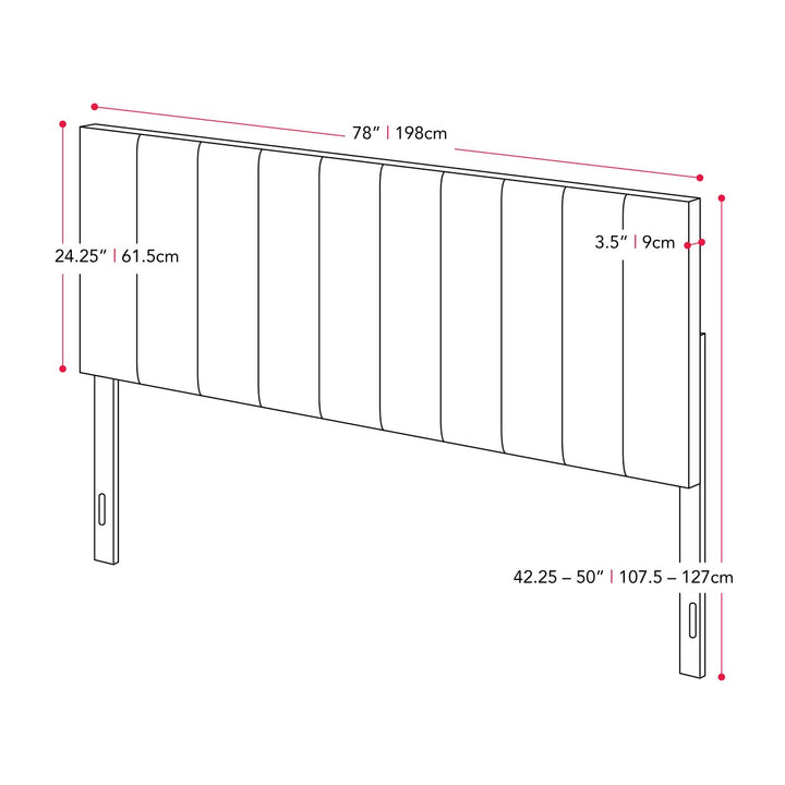 CorLiving Helena Velvet Headboard, King Image 5