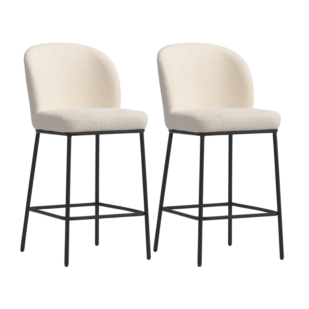 CorLiving Luxury Boucle Bar Stools, Set of 2 Image 2