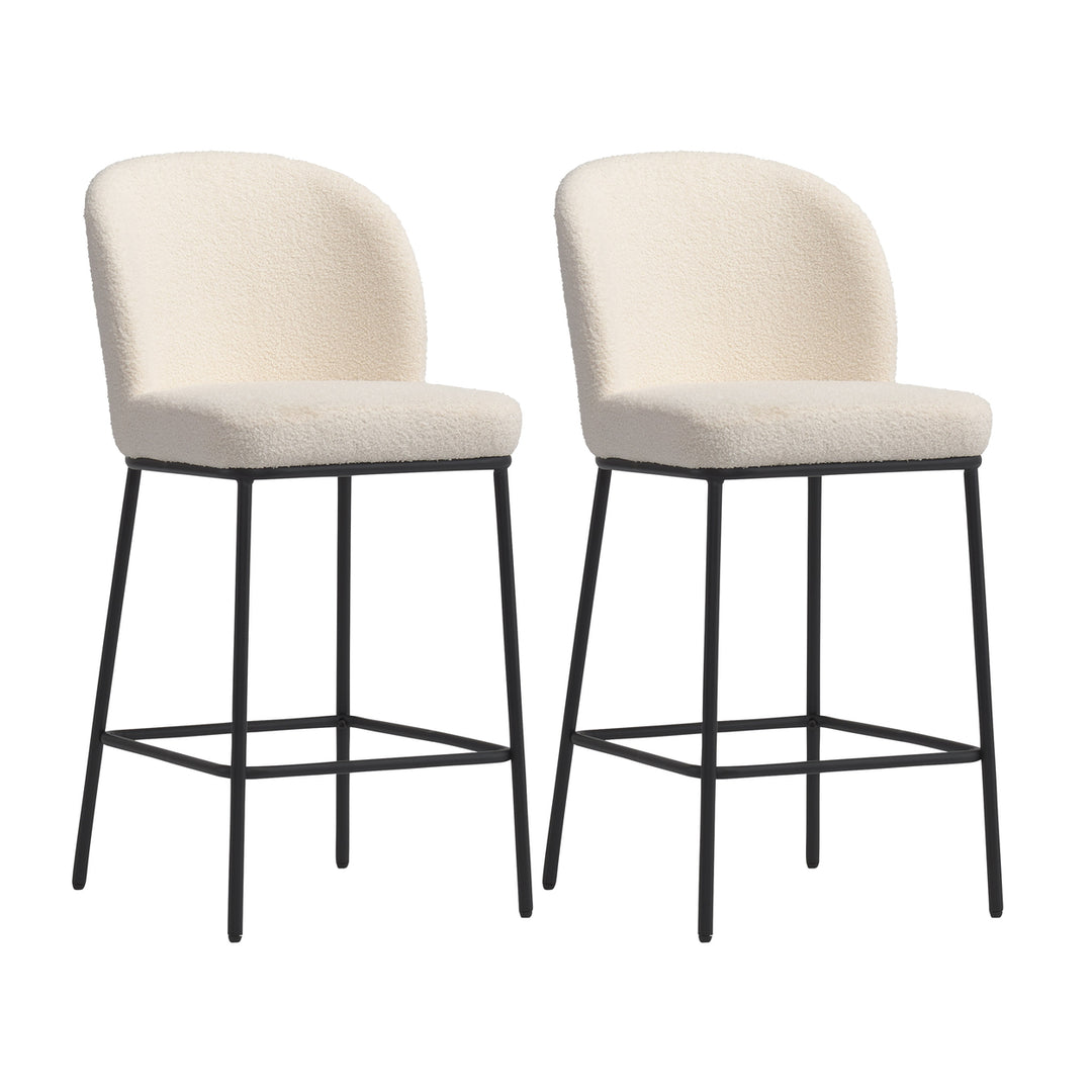 CorLiving Luxury Boucle Bar Stools, Set of 2 Image 2