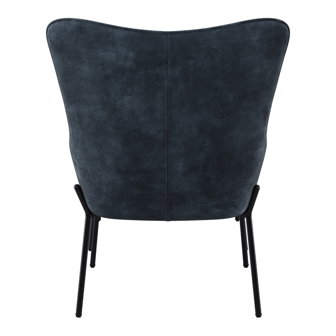 CorLiving Velvet Accent Chair with Stool Image 4