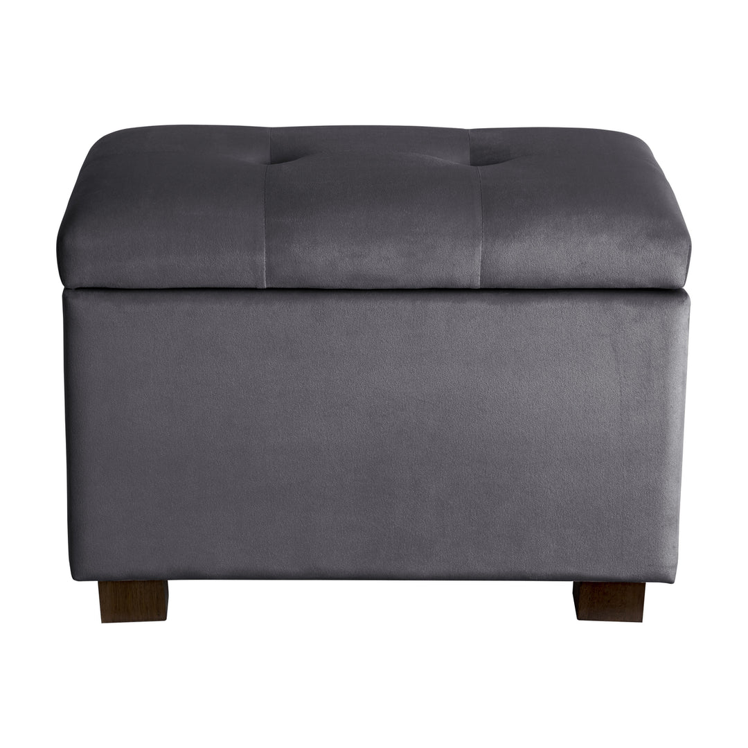 CorLiving Velvet Ottoman with Storage Image 8