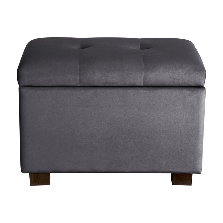 CorLiving Velvet Ottoman with Storage Image 1