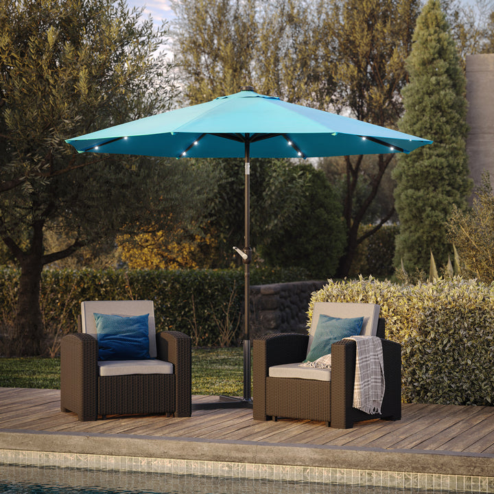 CorLiving 9ft Patio Umbrella with Lights, Tilting Image 4
