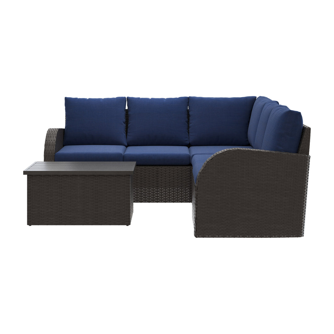 CorLiving Brisbane Outdoor Wicker Sectional Set, 6pc Image 1