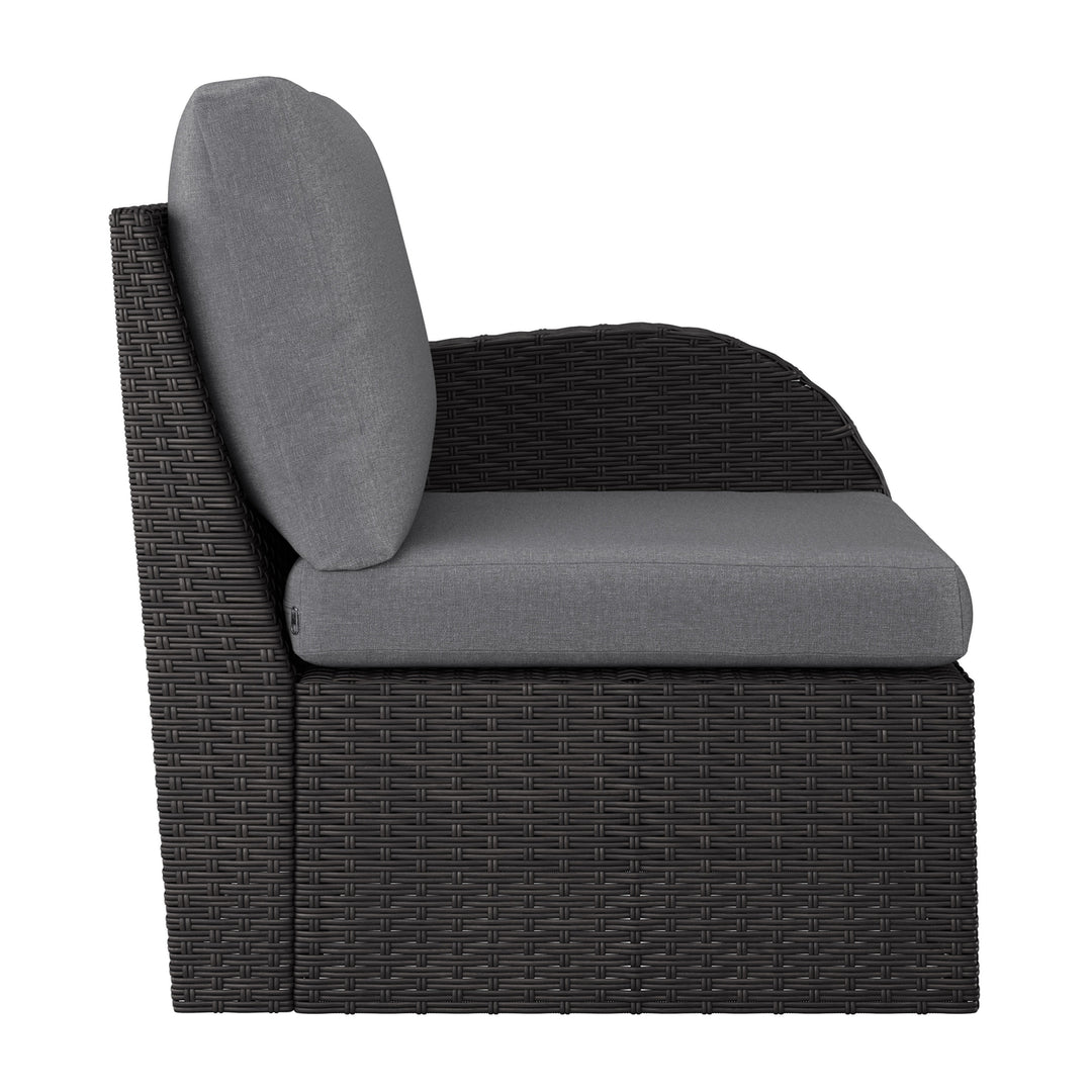 CorLiving Brisbane Outdoor Sectional Chair, Right Arm Image 3