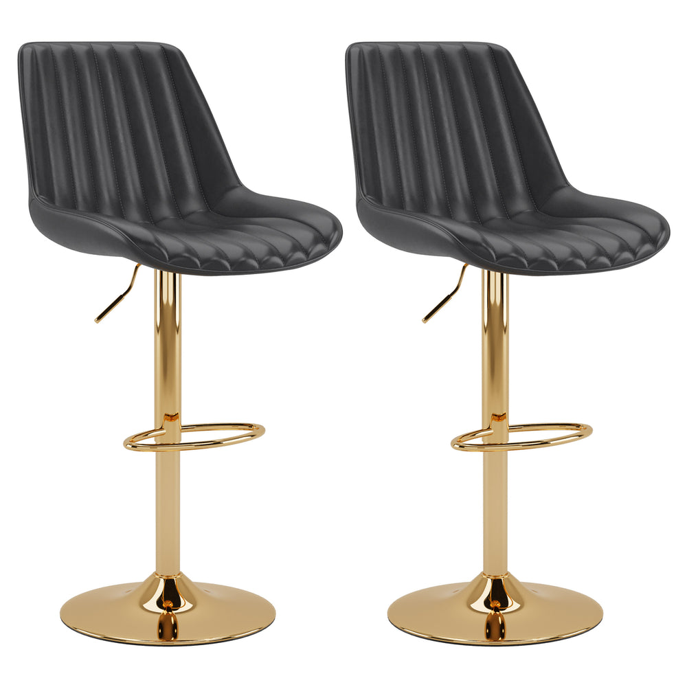 CorLiving Gold Bar Stools, Adjustable, Set of 2 Image 2