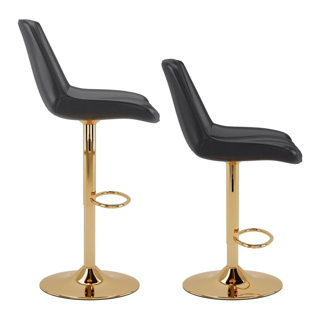 CorLiving Gold Bar Stools, Adjustable, Set of 2 Image 5