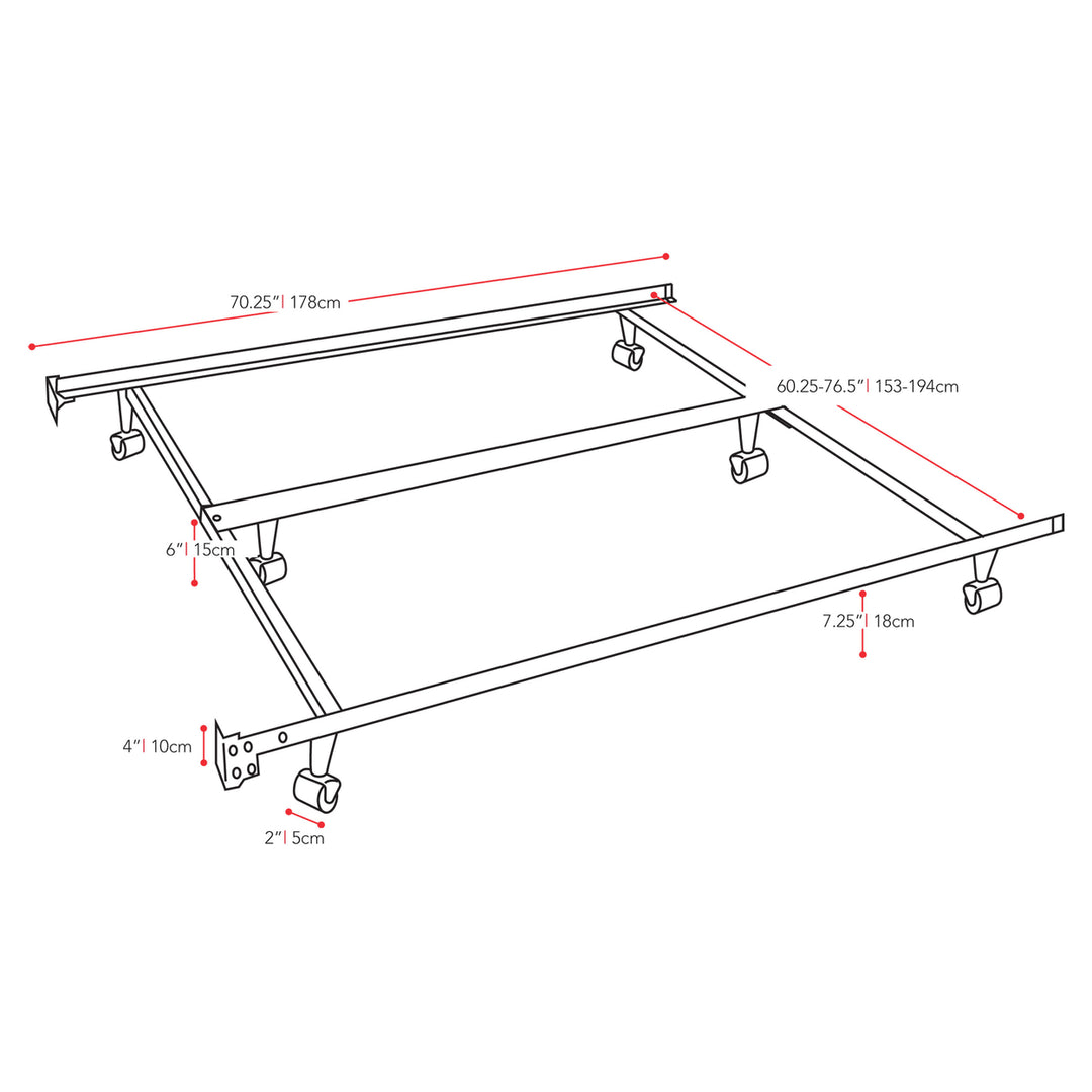 CorLiving Adjustable Queen or King Metal Bed Frame Image 3