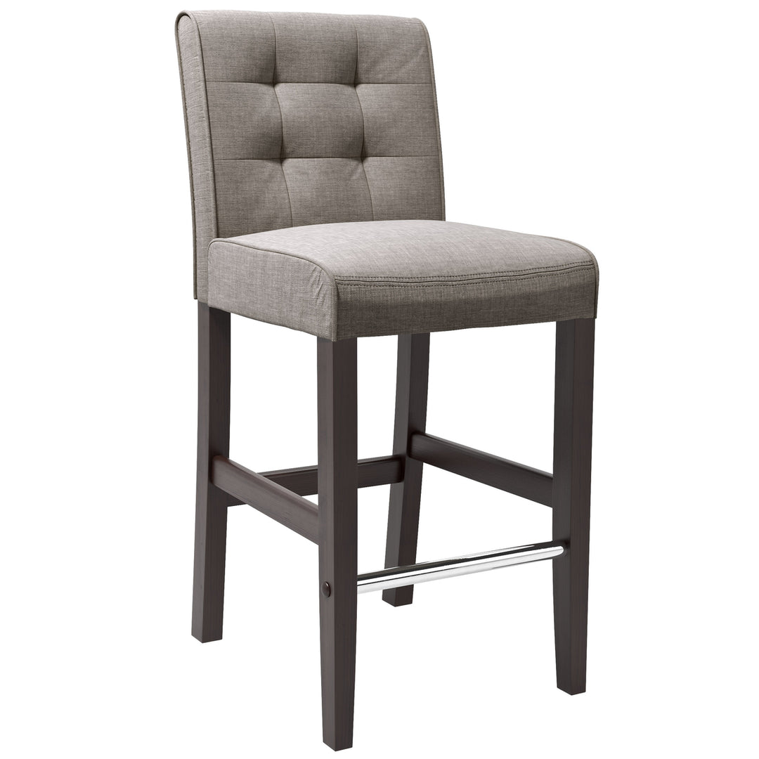 CorLiving Antonio Fabric Tufted Bar Height Barstool, Brown Image 1