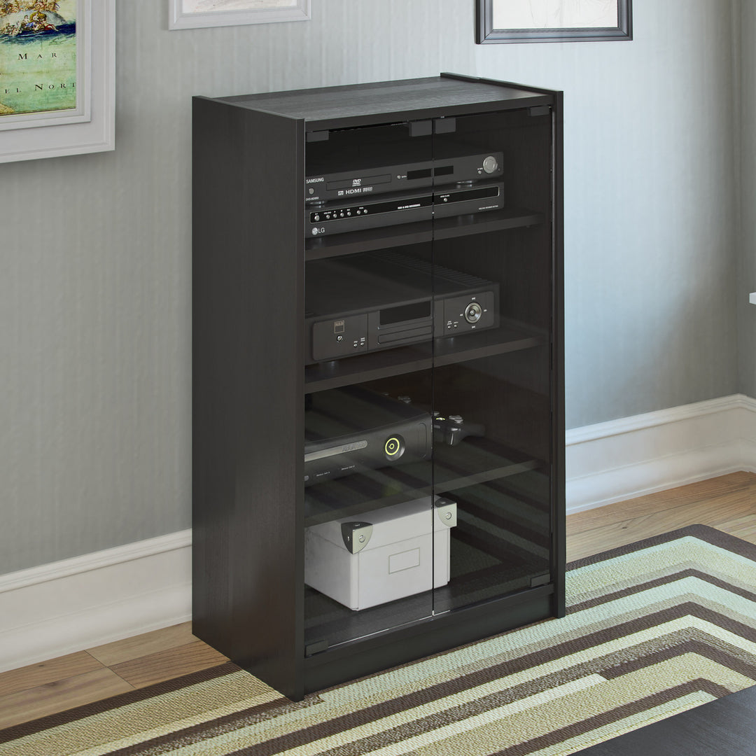 CorLiving 21" Wide Ravenwood Black Component Stand Image 5