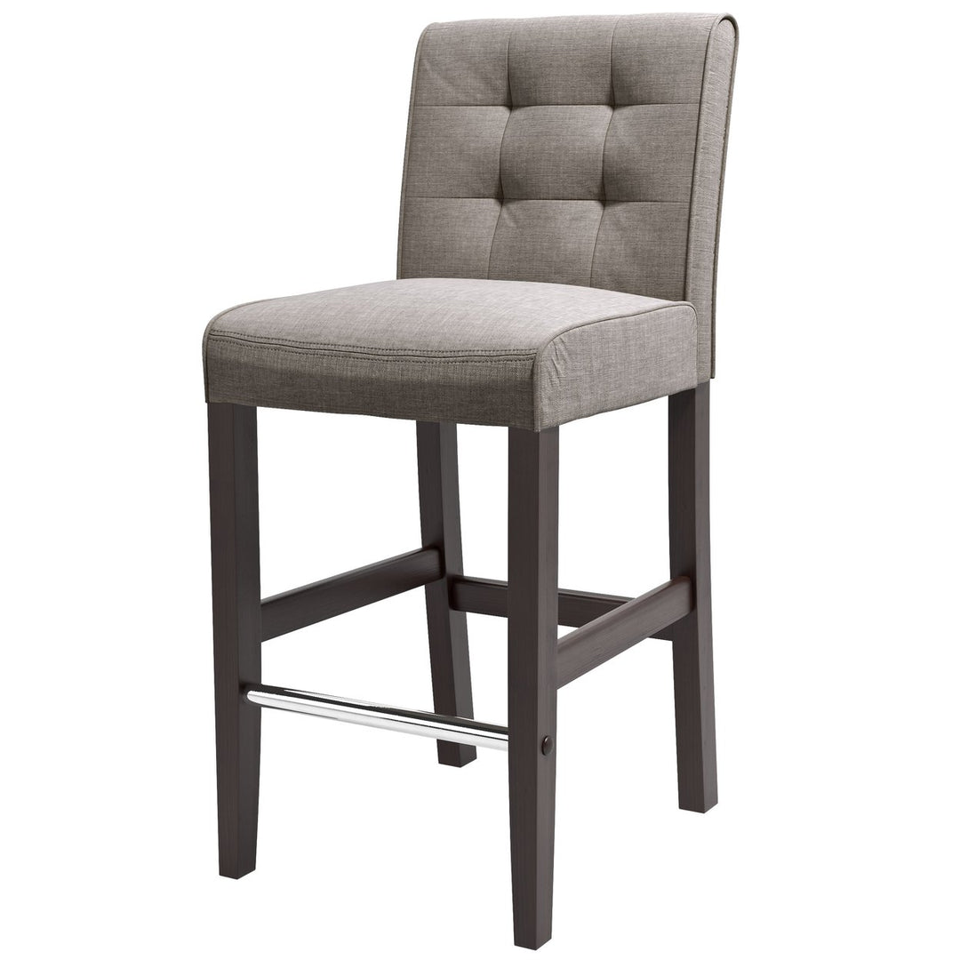 CorLiving Antonio Fabric Tufted Bar Height Barstool, Brown Image 2