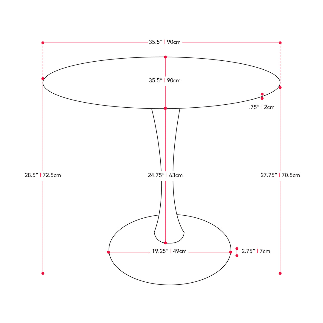 CorLiving Round Marbled Bistro Table 35" Image 3